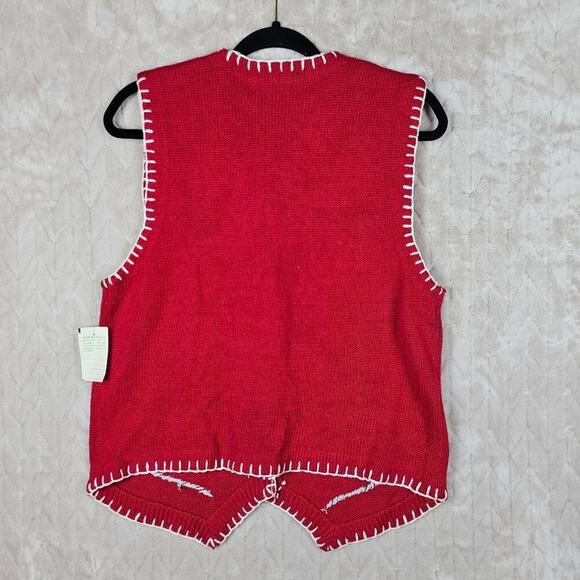 Vintage Victoria Jones Holiday Sweater Vest Womens Medium Petite Winter 90s Snow - Picture 5 of 7